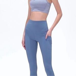Colorfulkoala Athletics Leggings, S light blue With Pockets